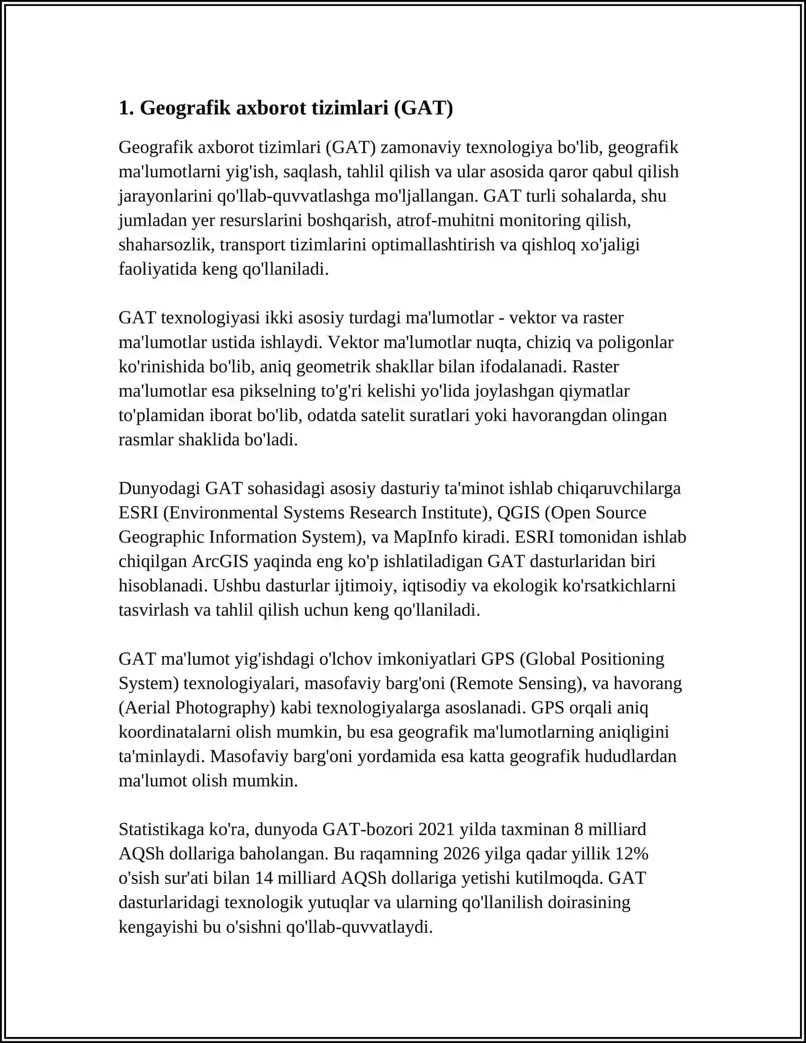 Geografik axborot tizimlari (GAT) 3