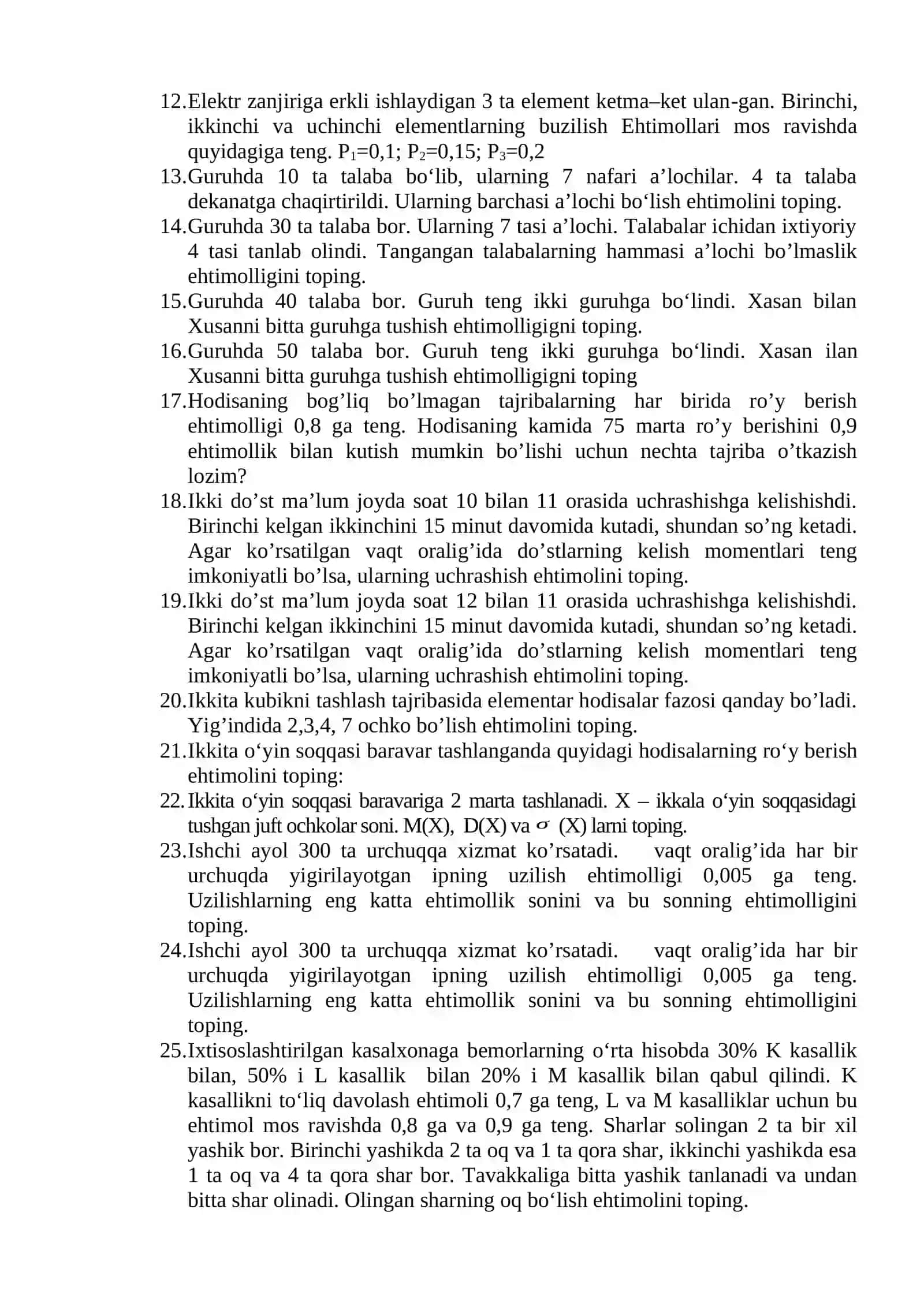 EHTIMOLLAR NAZARIYASI VA MATEMATIK STATISTIKA 3