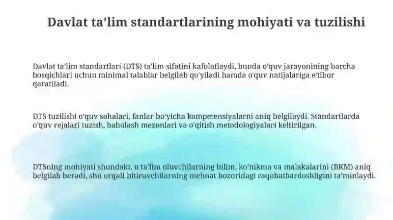 Davlat ta'lim standartlari 3