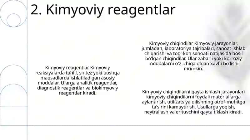 Kimyoviy Reaktivlarni Va Kimyoviy Chiqindilarning Qayta Ishlash 3