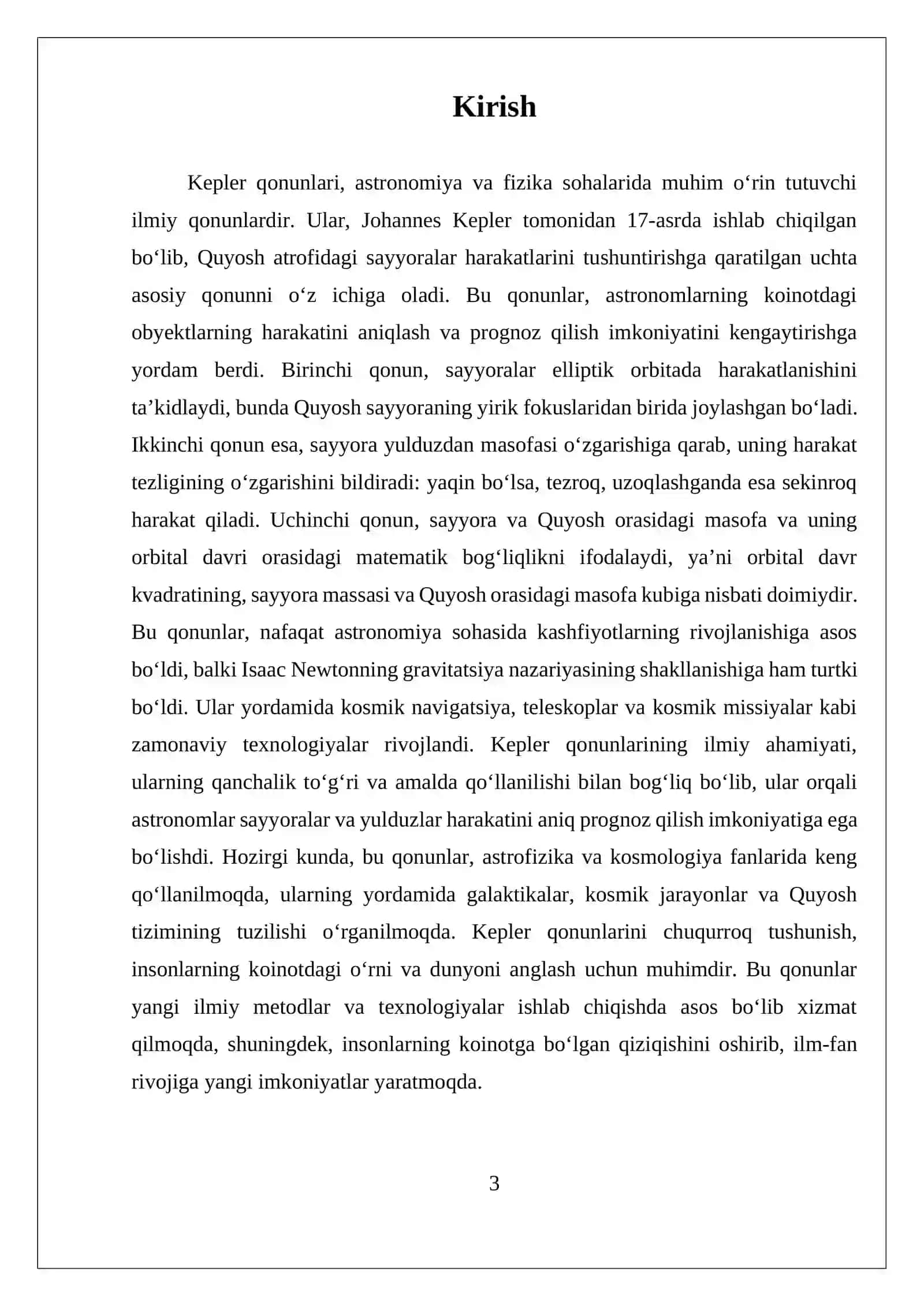 Kepler qonunlari 3