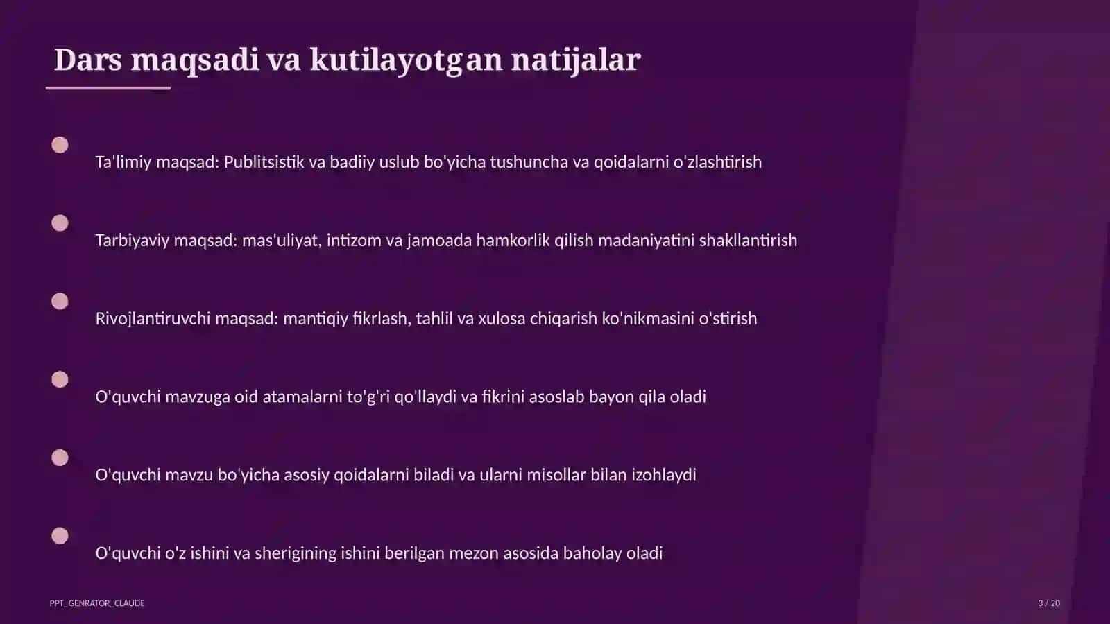 Publitsistik va badiiy uslub (10-sinf) 3