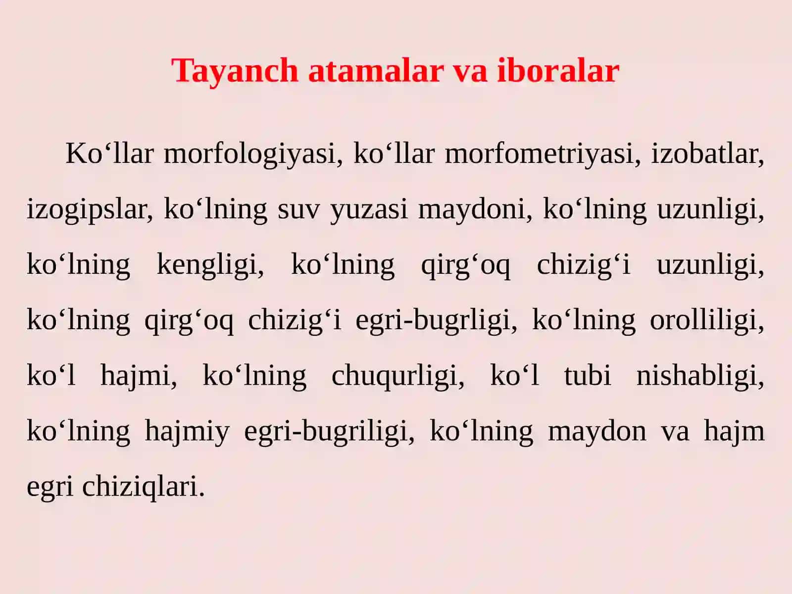 Ko’llarning marfometrik ko’rsatkichlarini aniqlash 3