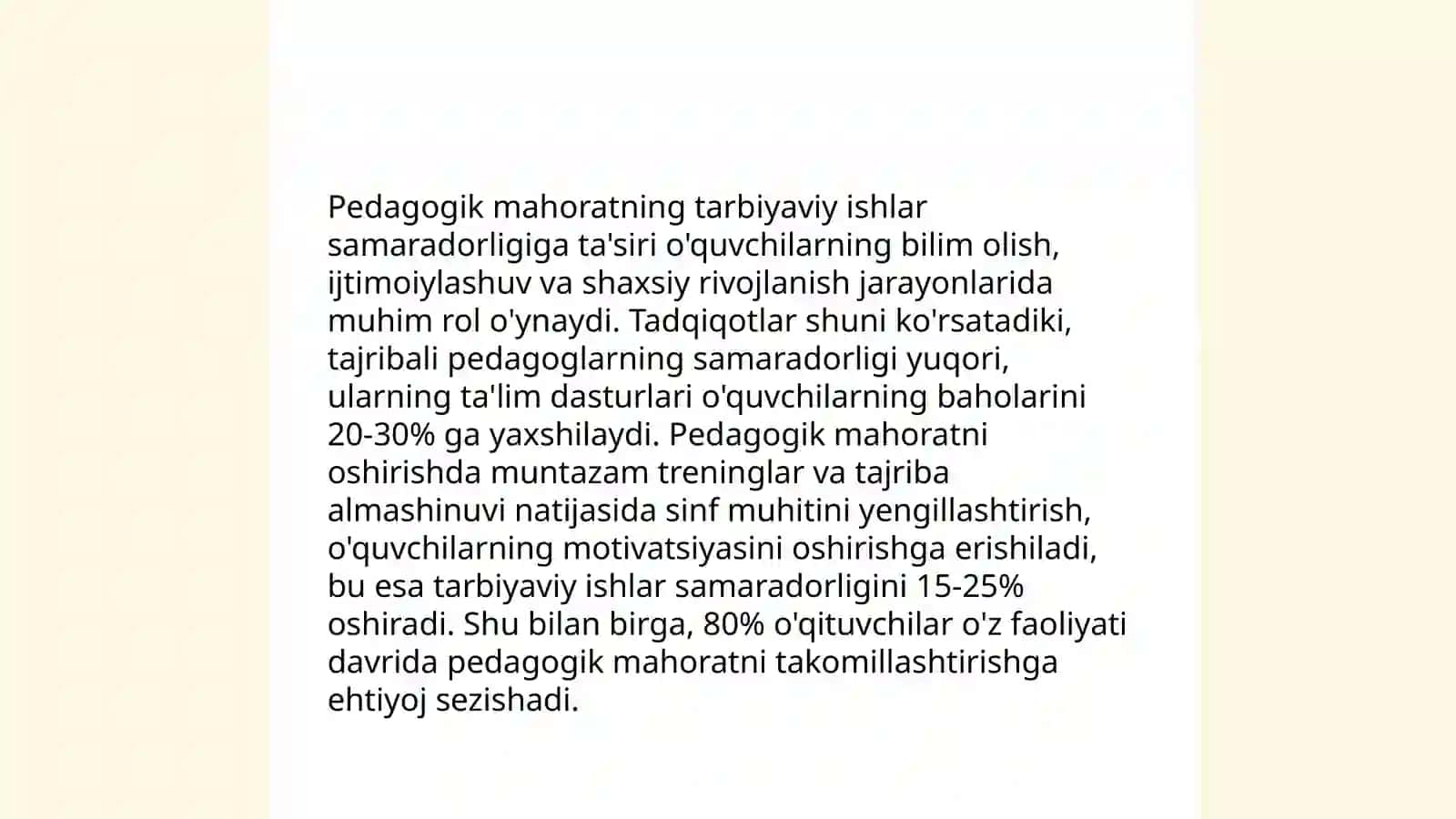 Tarbiyaviy ishlarni amalga oshirishda pedagogik mahoratning o'rni 3