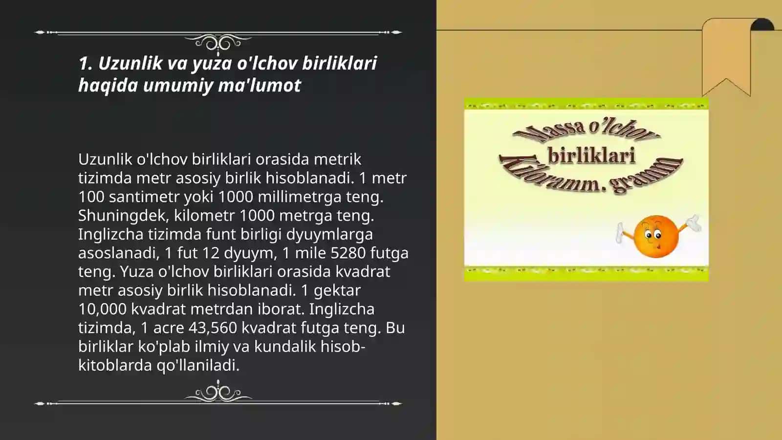 Uzunlik va yuza õlchov birliklari 3
