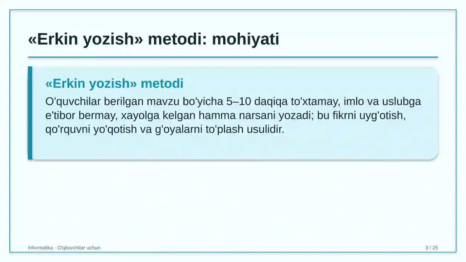 informatika darslarida erkin yozish metodidan foydalanish 5581 3