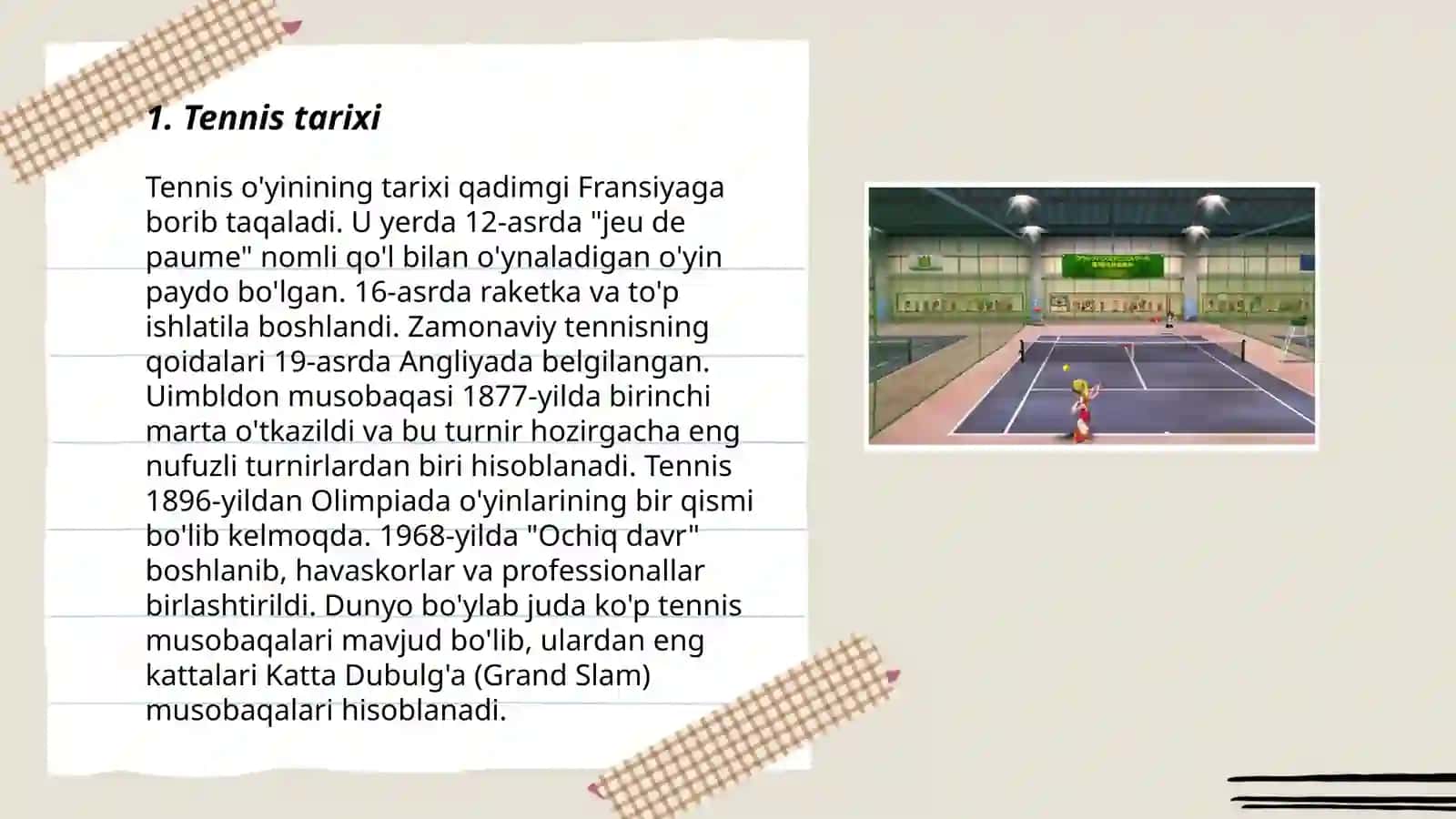 Tennis oʻyinlari 3