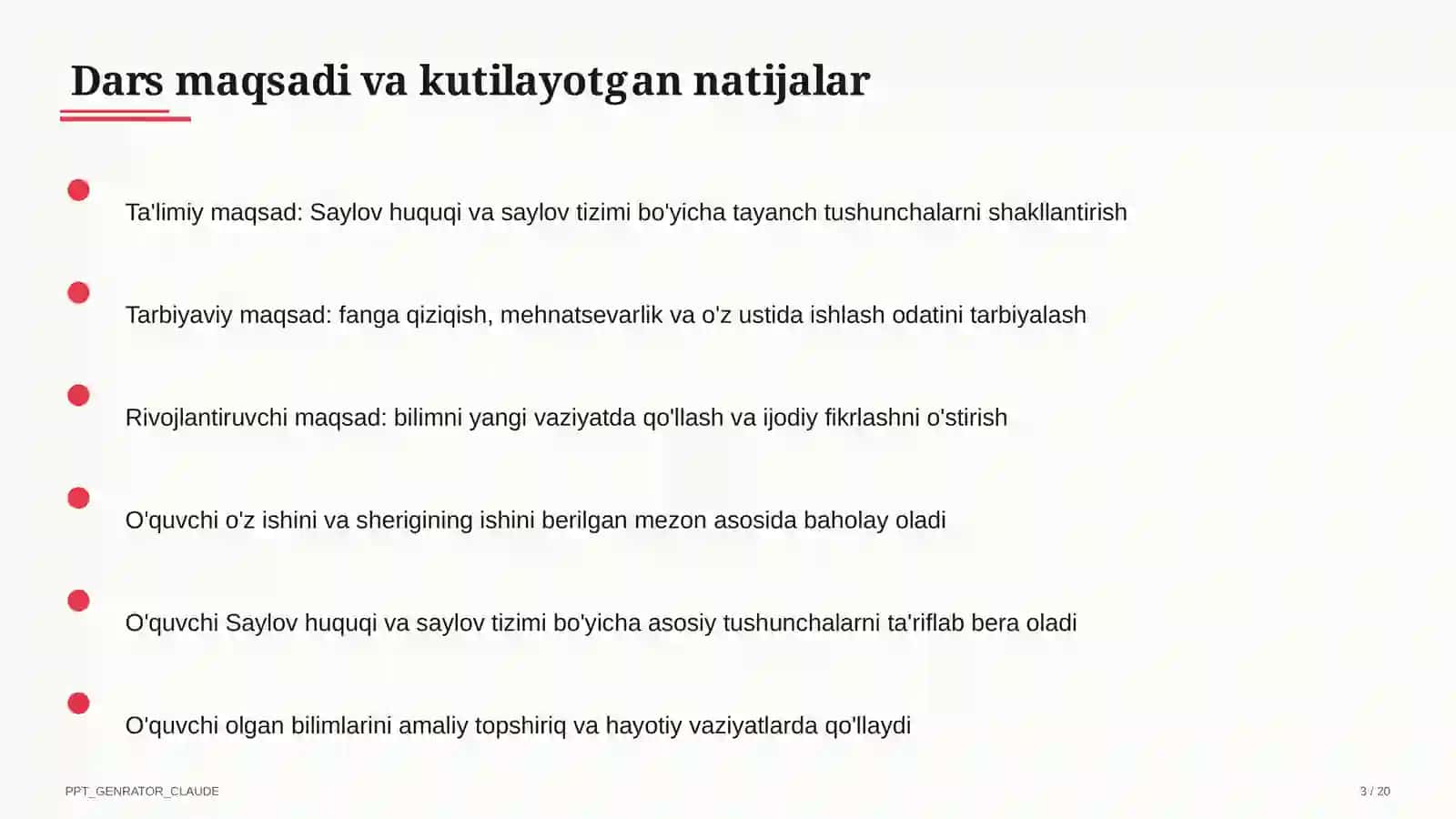 Saylov huquqi va saylov tizimi (10-sinf) 3