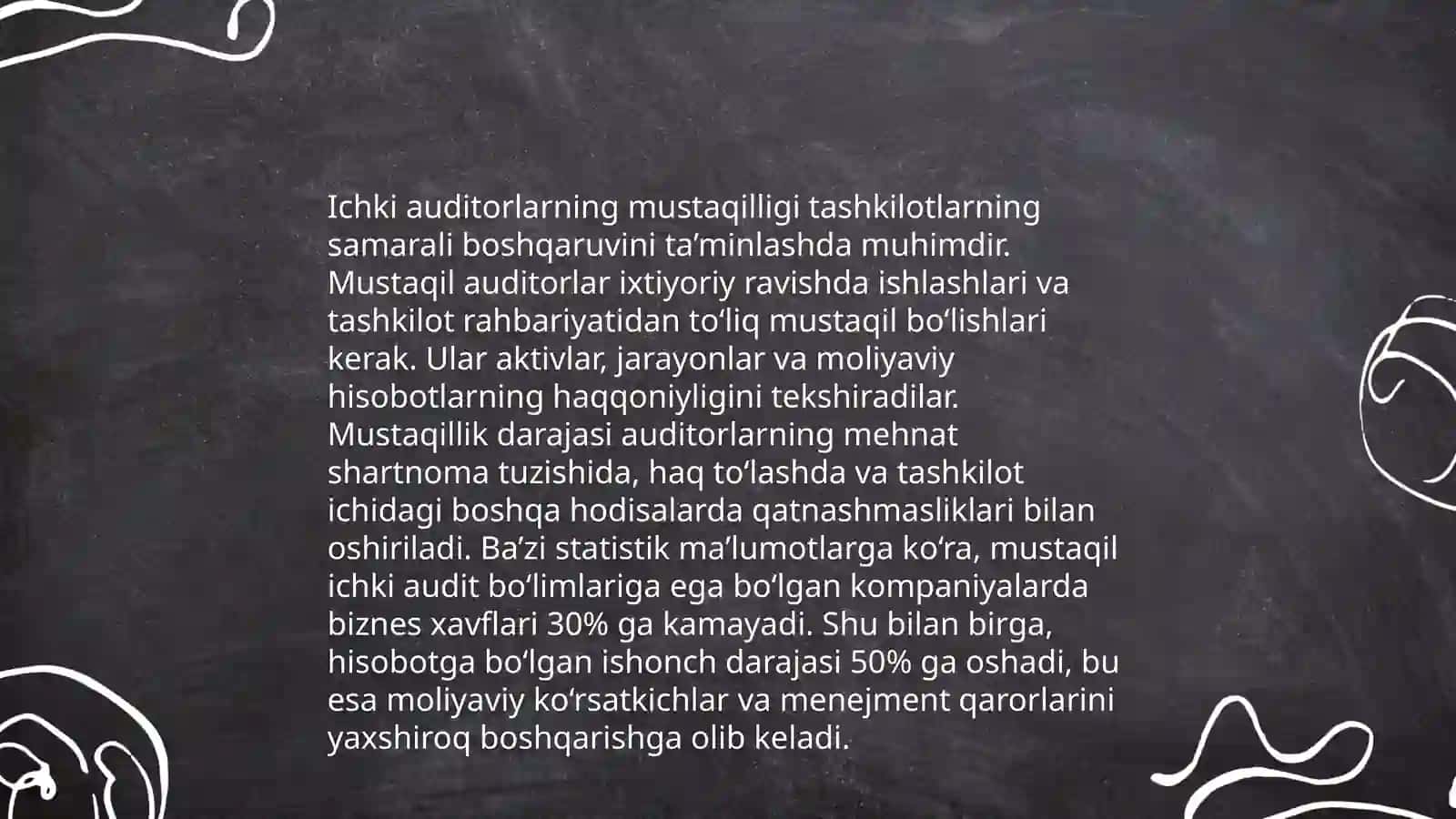 Ichki auditorlarning mustaqilligi 3