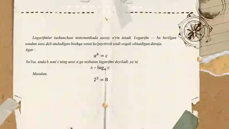 Logarifmlar va ularning xossalari 3