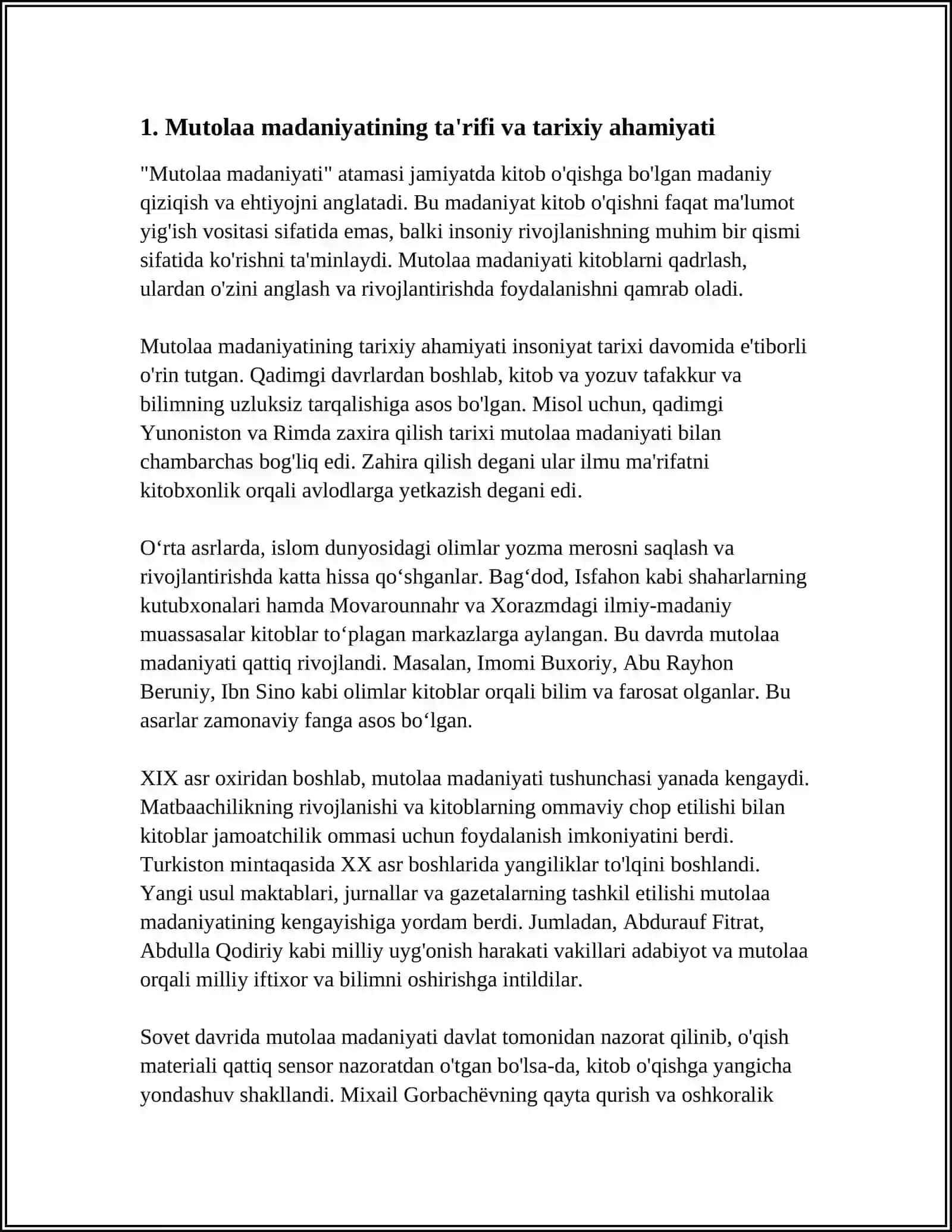MUTOLAA MADANIYATINING TARIXIY RIVOJLANISHI 3