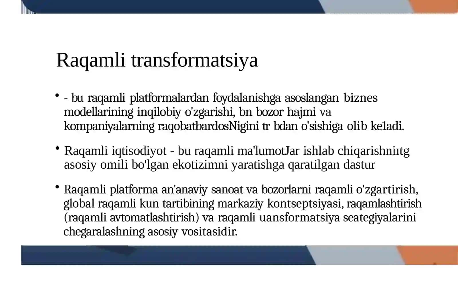 RAQAMLITRANSFORMATSIYA 3