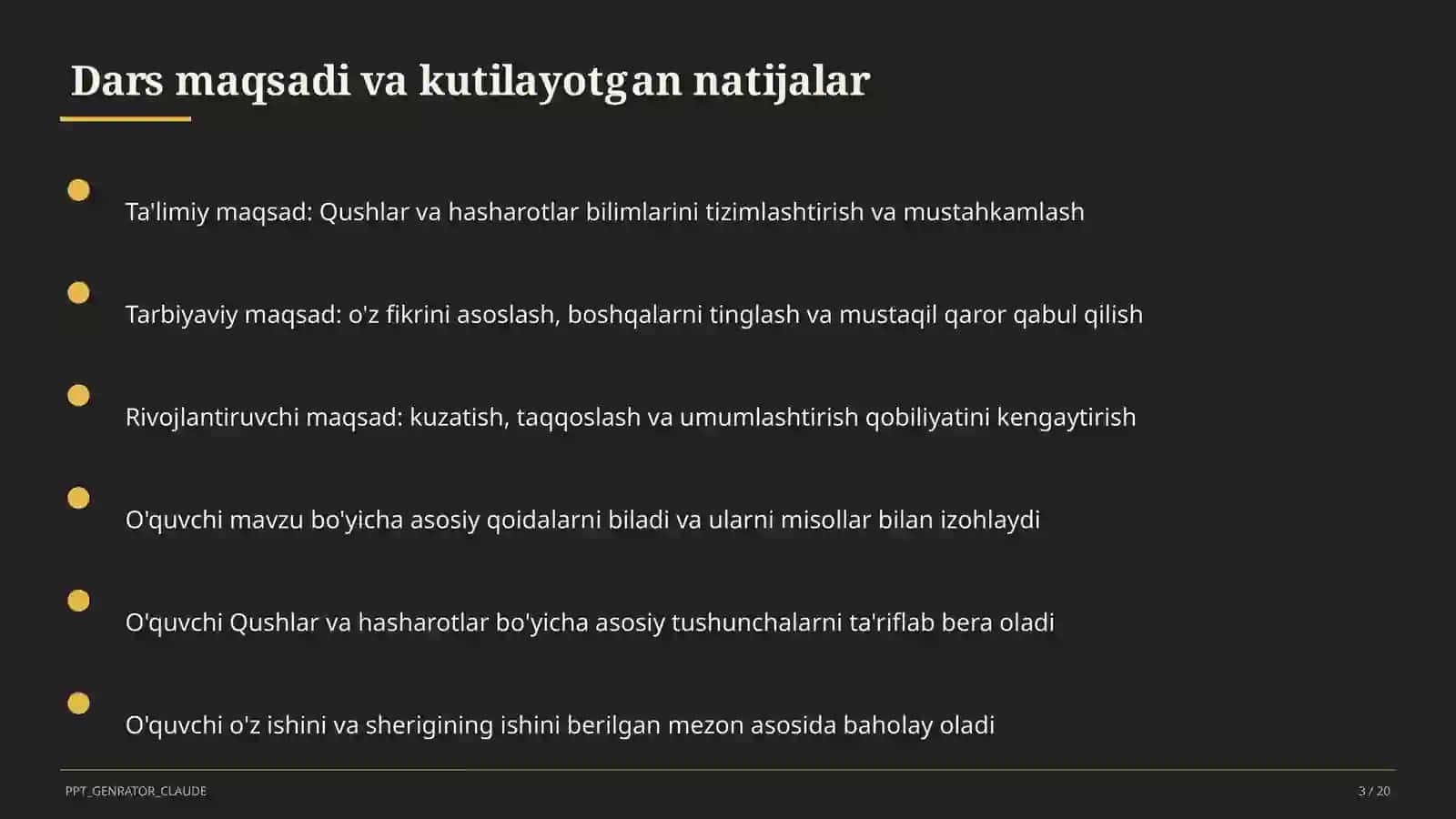 Qushlar va hasharotlar (2-sinf) 3