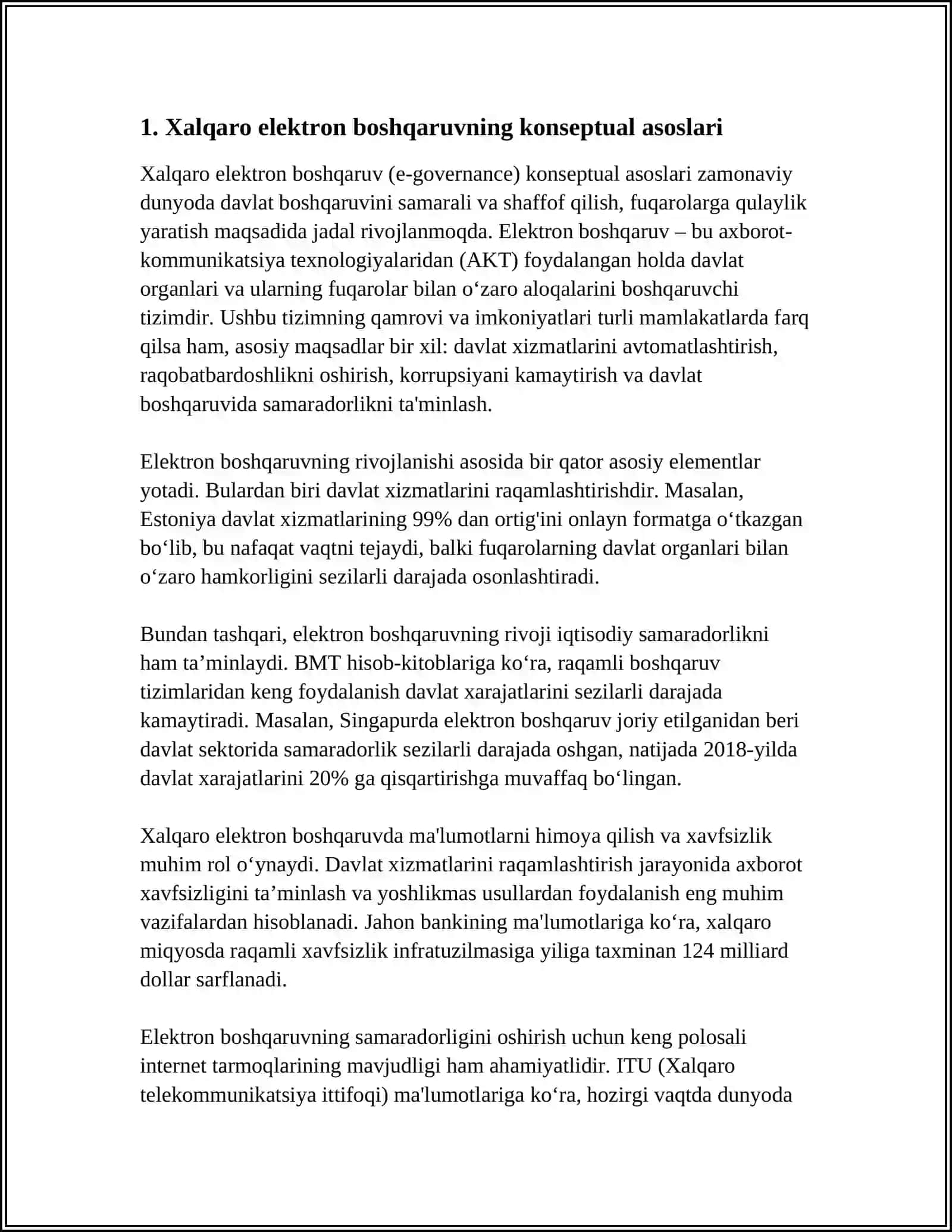 XALQARO VA MILLIY MIQYOSDA ELEKTRON BOSHQARUVNING SHAKLLANISH ASOSLARI: HUQUQIY VA QIYOSIY TAHLIL 3