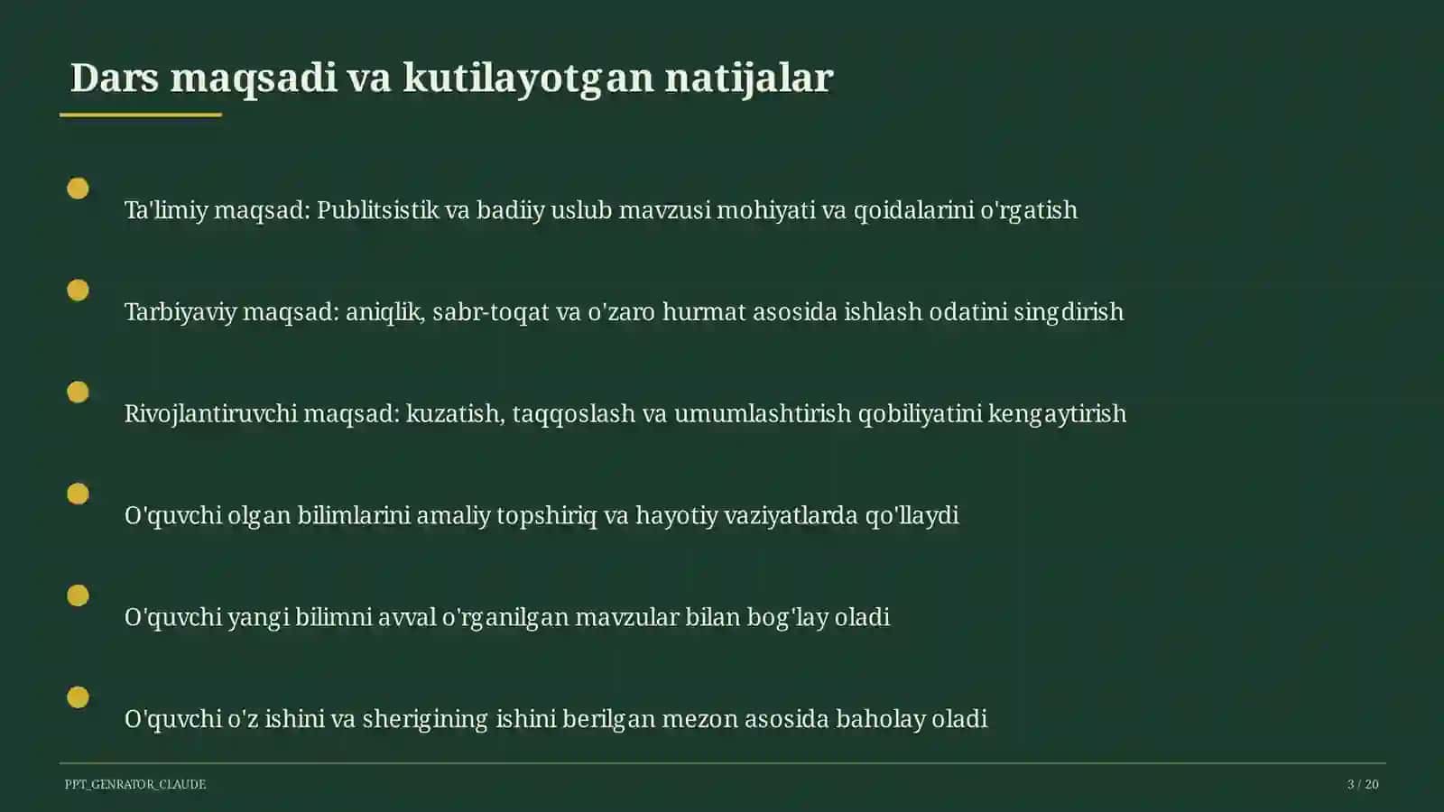 Publitsistik va badiiy uslub (10-sinf) 3
