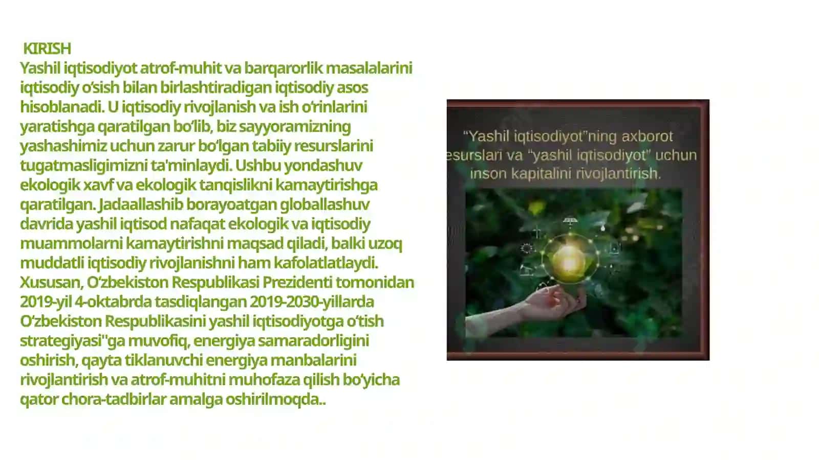 Yashil iqtisodiyotga o‘tish strategiyasi 3