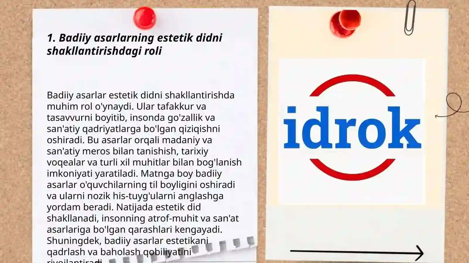 Badiiy asarlarning estetik doni shakllantirishdagi roli 3
