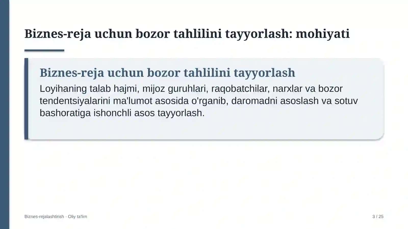 oshxonalarda biznes reja uchun bozor tahlilini tayyorlash 6811 3