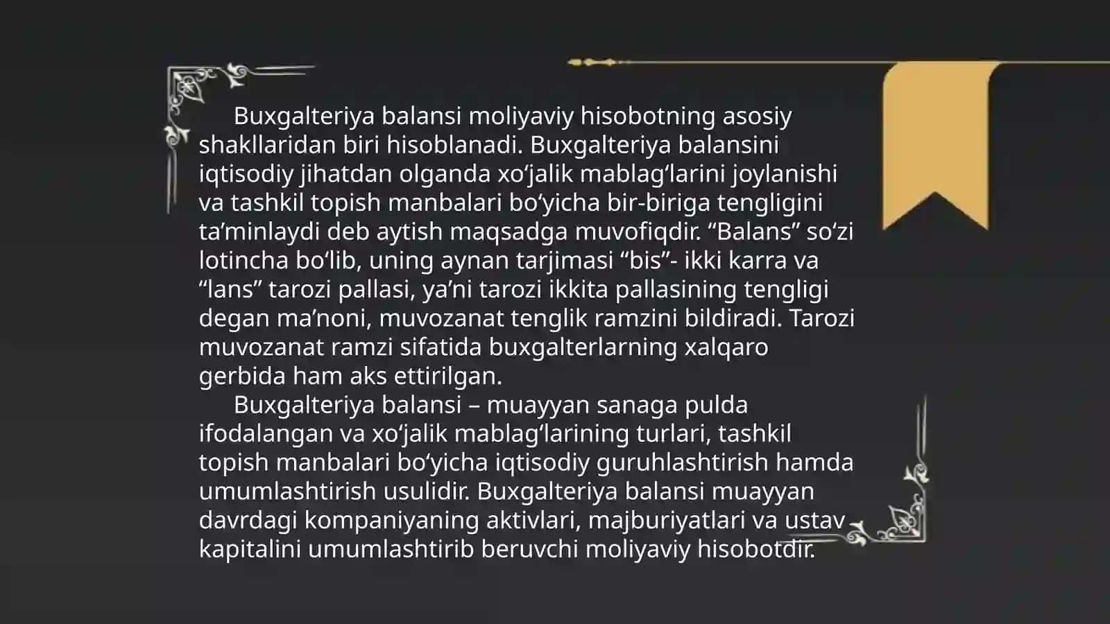 Buxgalteriya balansi: iqtisodiy mazmuni va tuzilishi 3