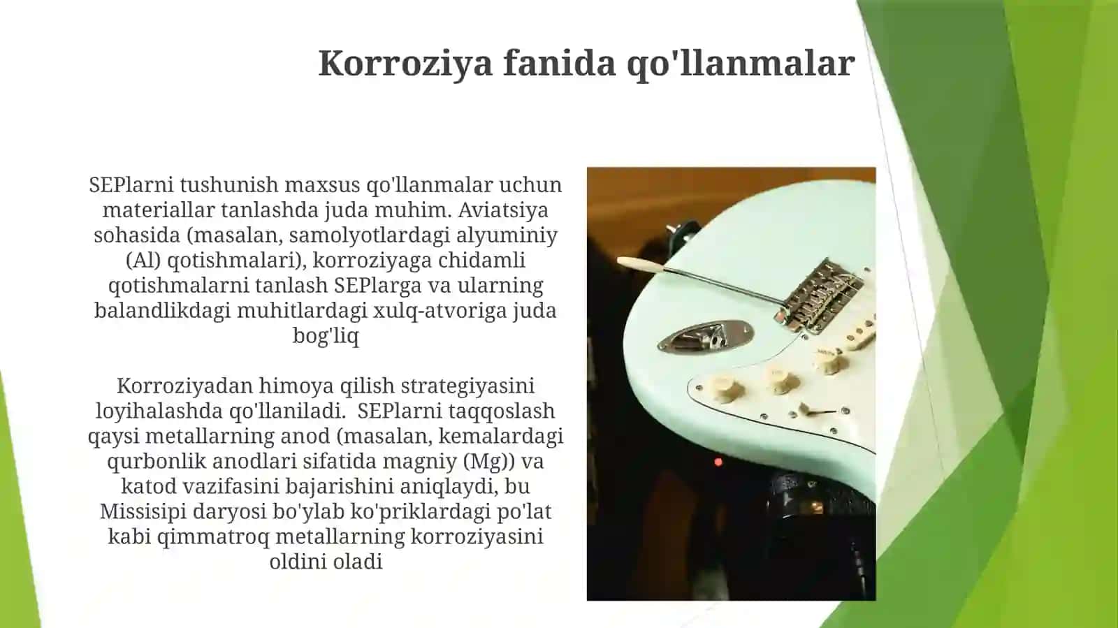 Metallarning standart elektr kimyoviy potensiallari qatori va uning qo'llanilishi 3