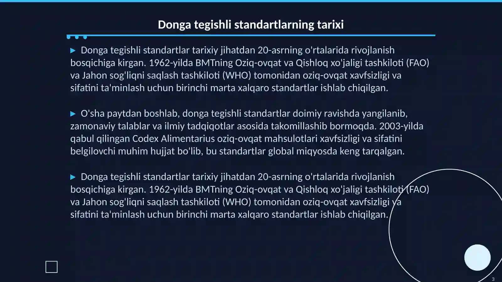 Donga tegishli standartlar 3
