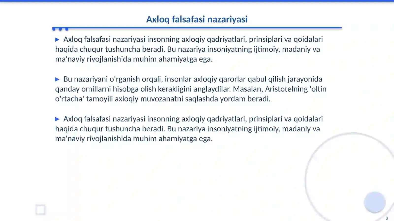 Axloq falsafasi 3