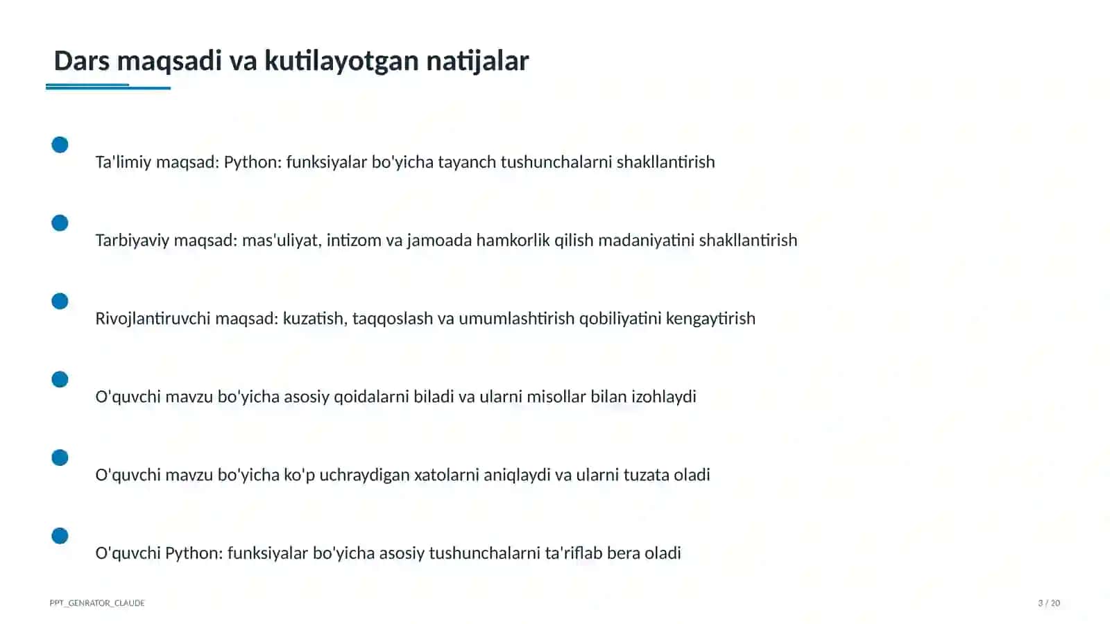 Python: funksiyalar (9-sinf) 3