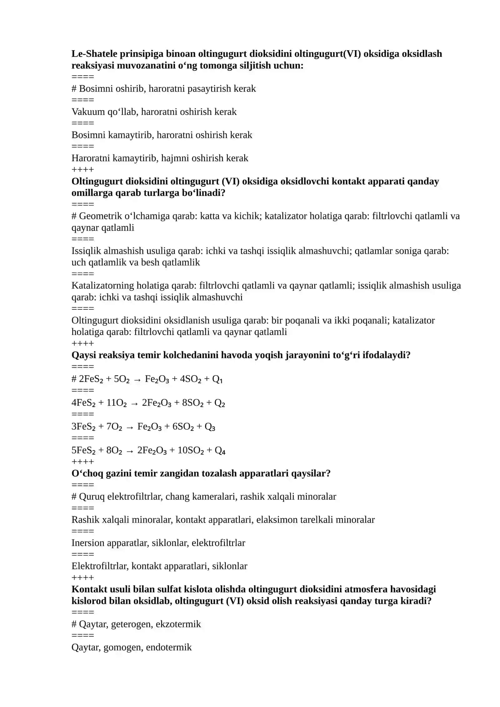 Sulfat kislota fanidan test 3