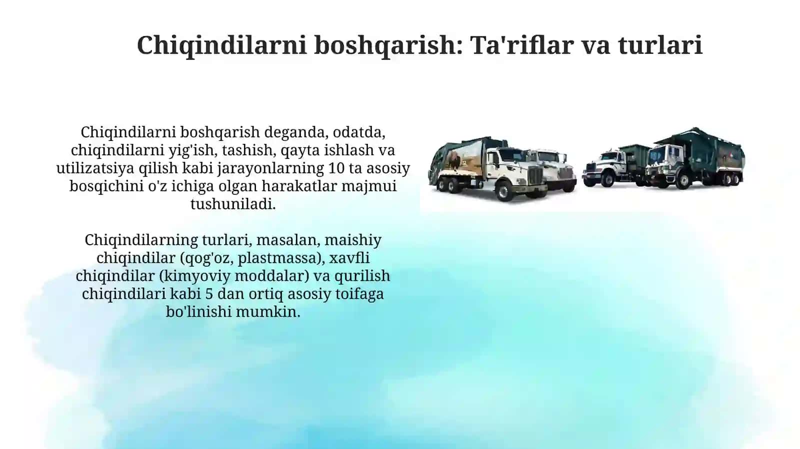 Chiqindilarni boshqarish va qayta ishlash tizimlari 3