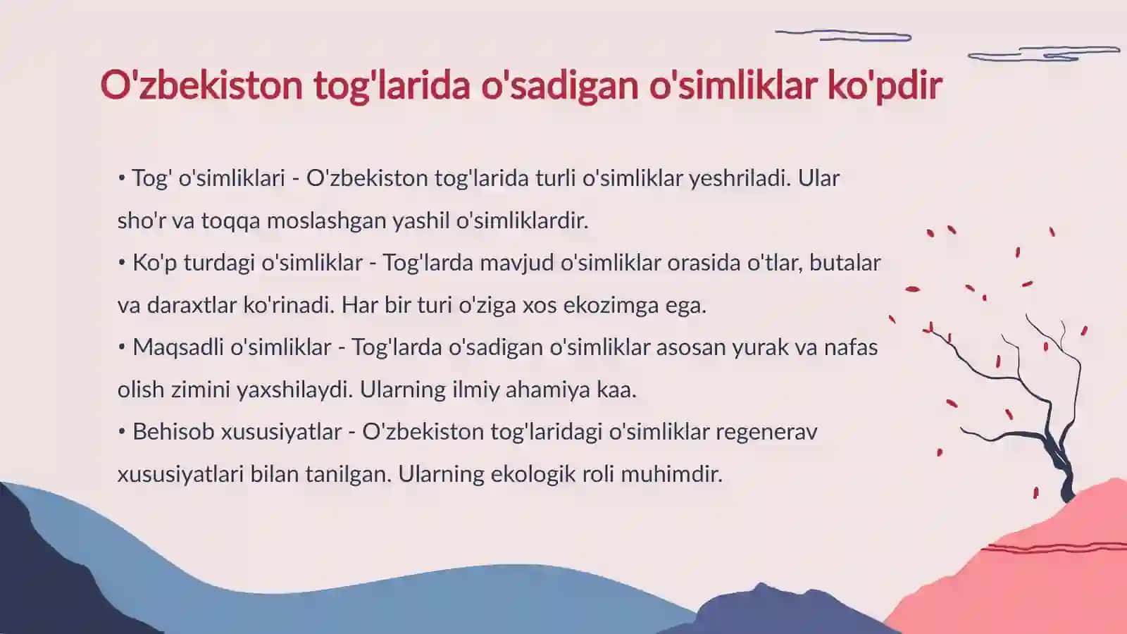 O'zbekistonning tog', cho'l, dashtlarida o'sadigan o'simliklari. 3