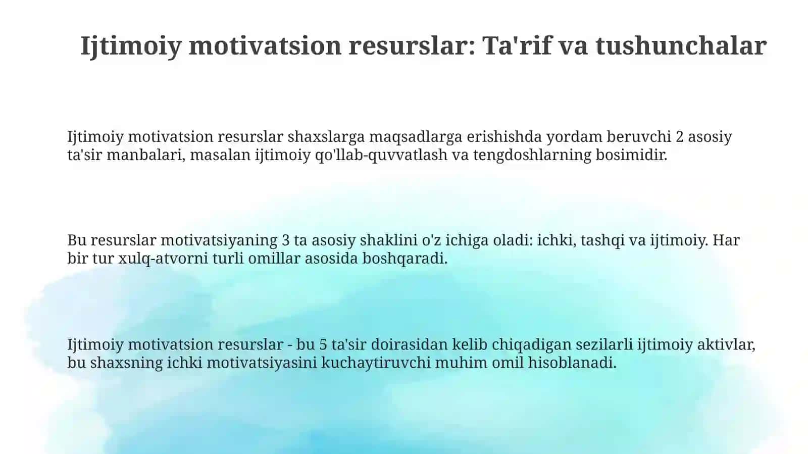 Ijtimoiy mativatsion resurslar 3