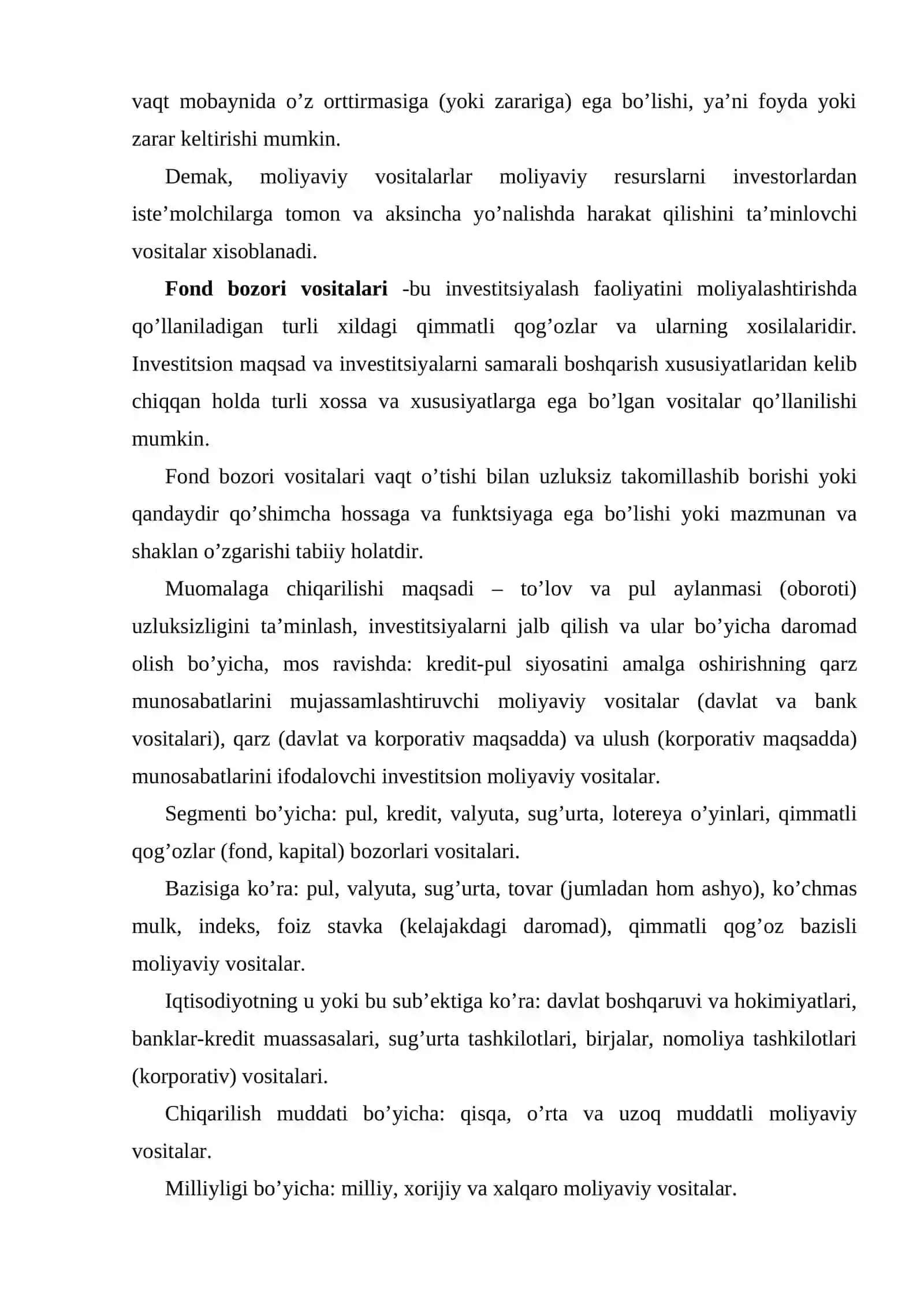 Moliyaviy vositalarning mohiyati va ahamiyati 3