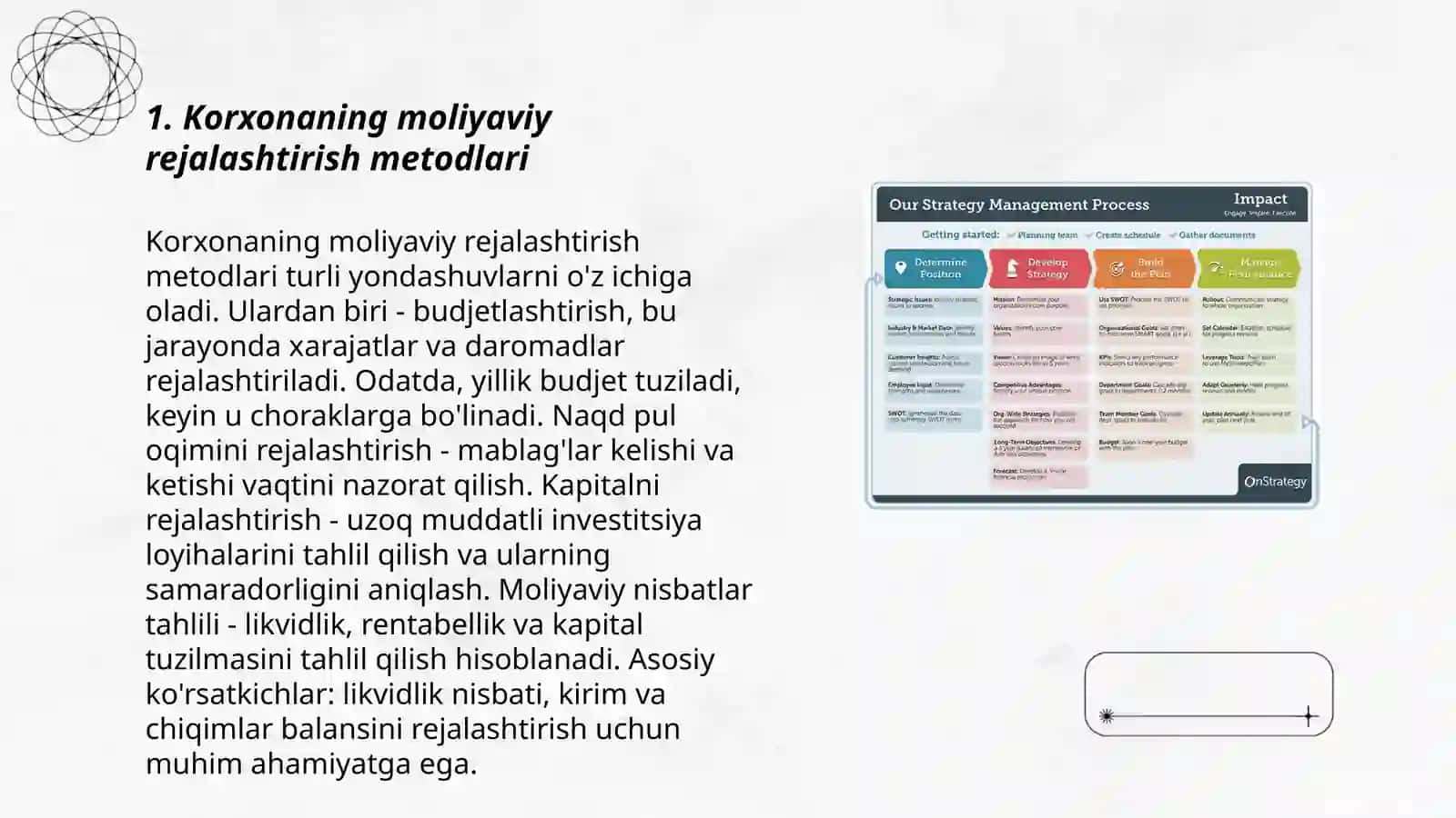 Iqtisodiy rivojlanishning samaradorligini ta'minlash sharoitda korxonaning moliyaviy ahvolini yaxshilash yullari va rivojlantirish tadbirlari 3