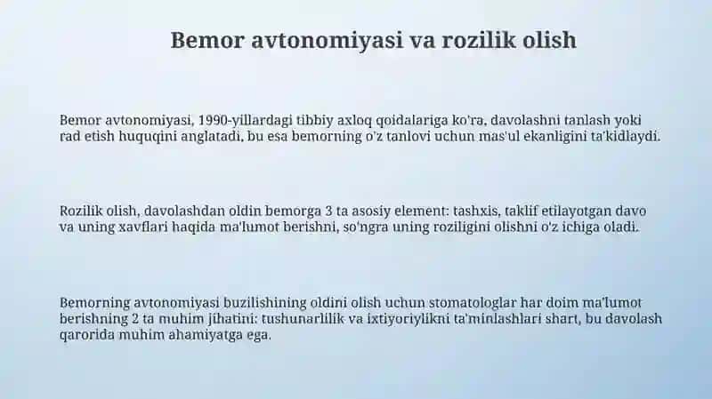 Fuqarolarga stomatologik yordam korsatishning etik jihatlari 3
