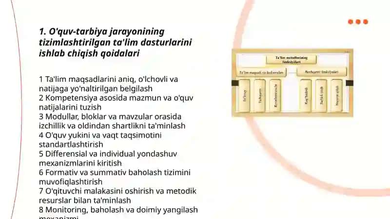 Ta'lim tizimlilik va izchillik prinsiplarini amalga oshirish qoidalari 3