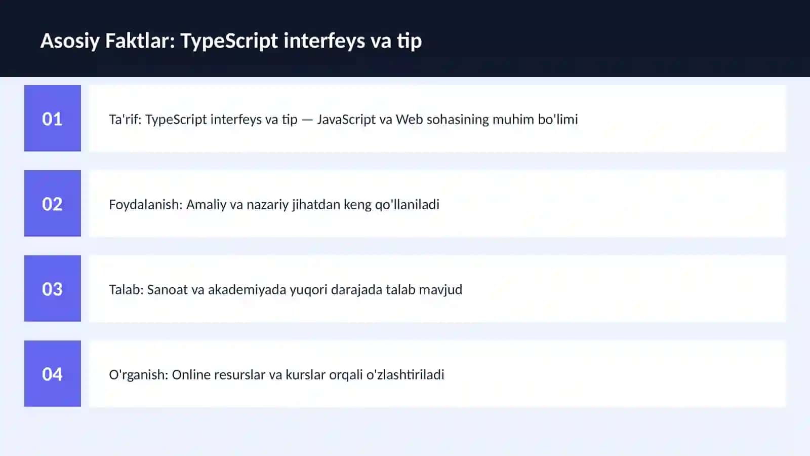 TypeScript interfeys va tip 3