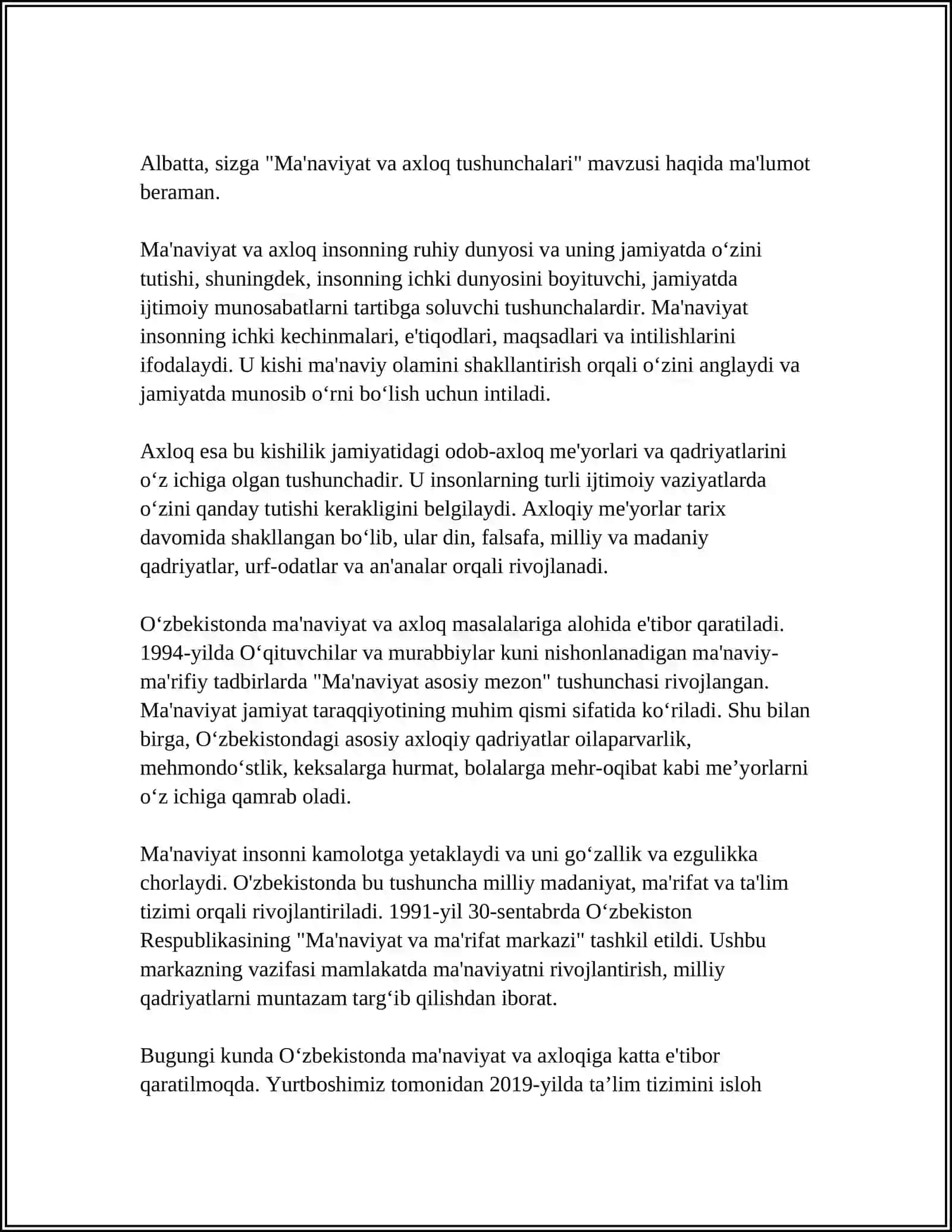 SINF RAHBARINING O’QUVCHILARINI MA’NAVIY AHLOQIY TARBIYALASHI 3