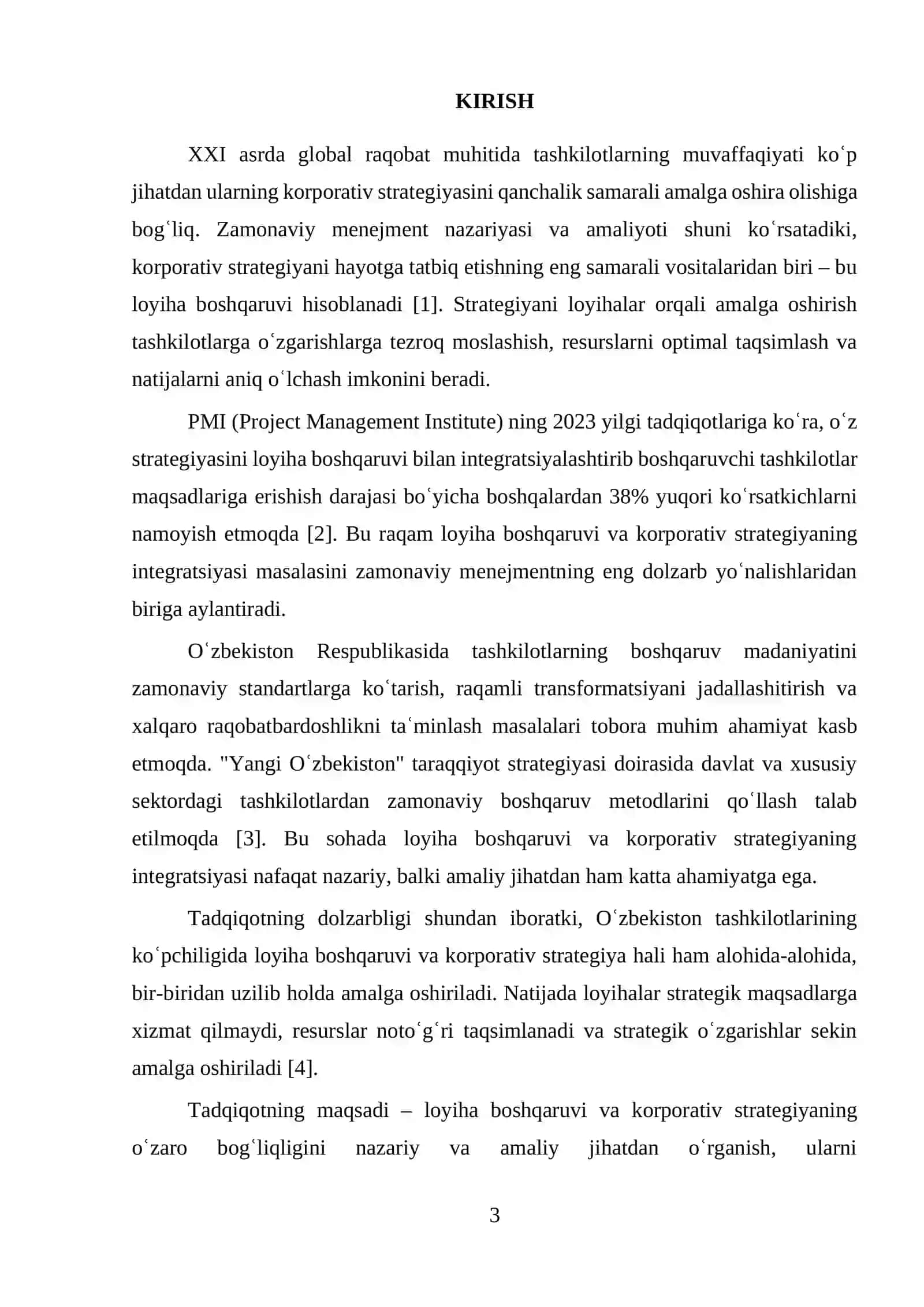 LOYIHA BOSHQARUVI VA KORPORATIV STRATEGIYA 3