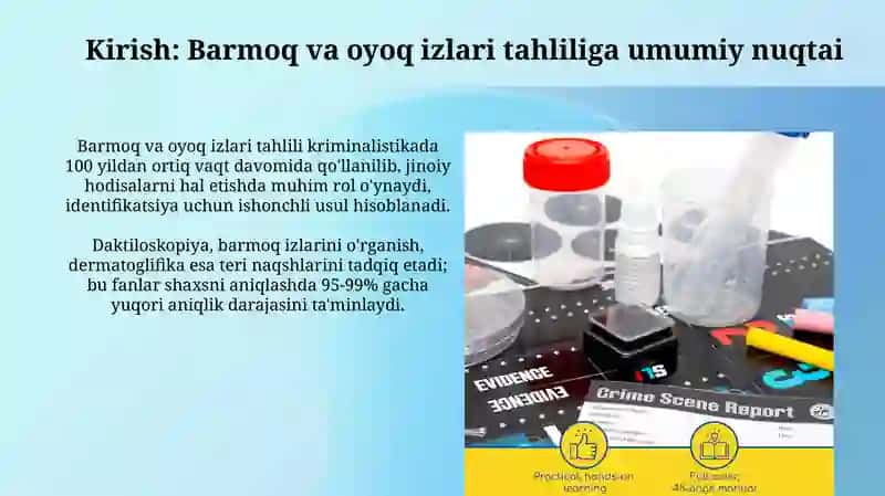 Barmoq va Oyoq Izlari: Asoslar, Klassifikatsiya va Yig'ish 3