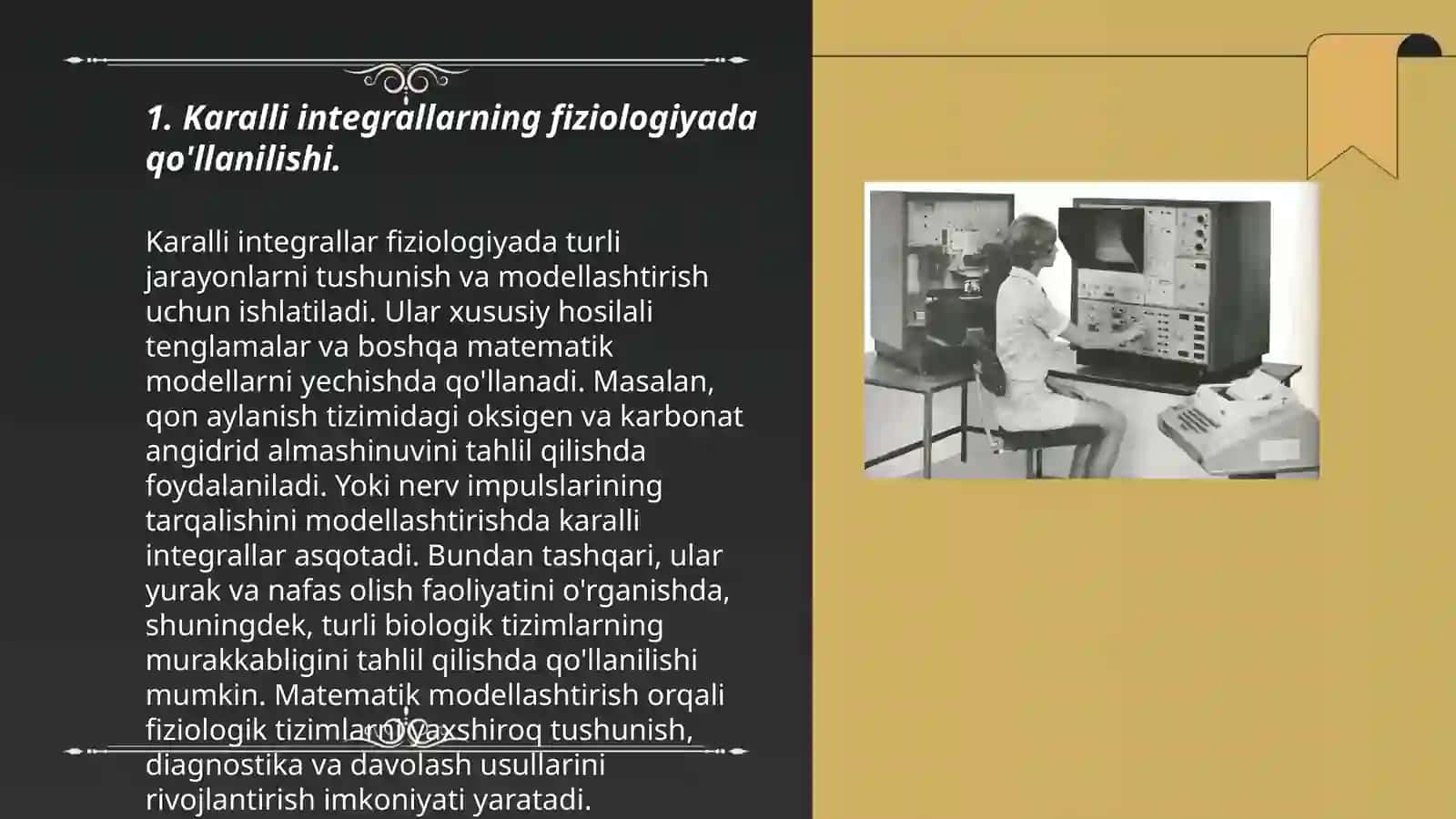 Karalli integrallar biologiya va meditsinada tatbiqlari 3