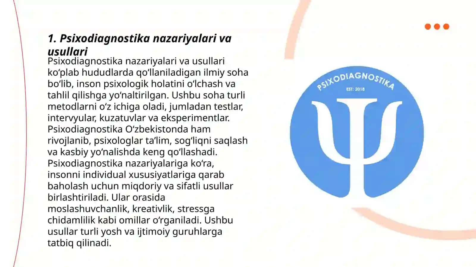 Psixodiagnostika nazariyalari va usullari 3