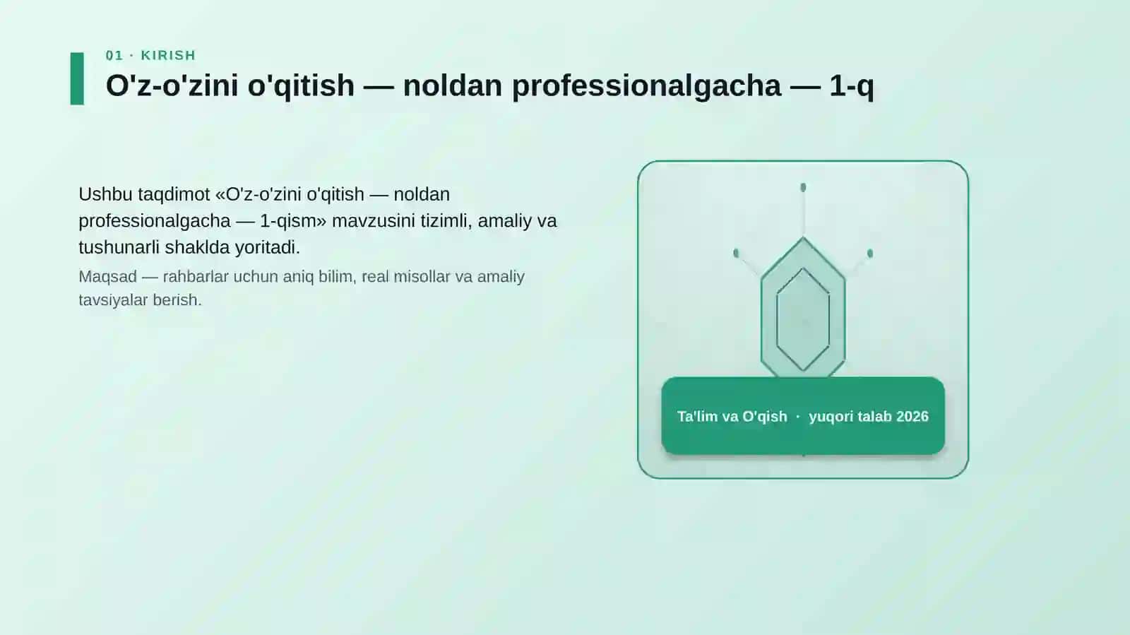 O'z-o'zini o'qitish — noldan professionalgacha — 1-qism 3