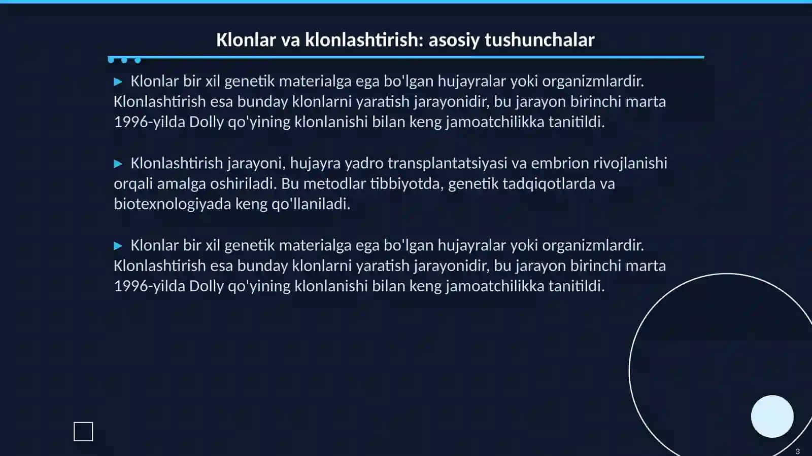 Klonlar va klonlashtirish: asosiy tushunchalar 3