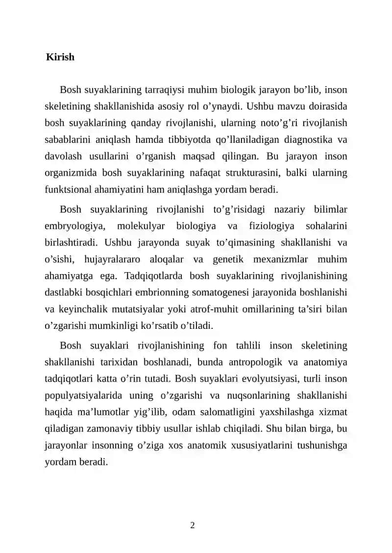 Boshsuyaklarining Taraqqiyoti 3