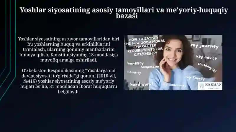 Yoshlar siyosatining izchil va samarali tashkil etish 3