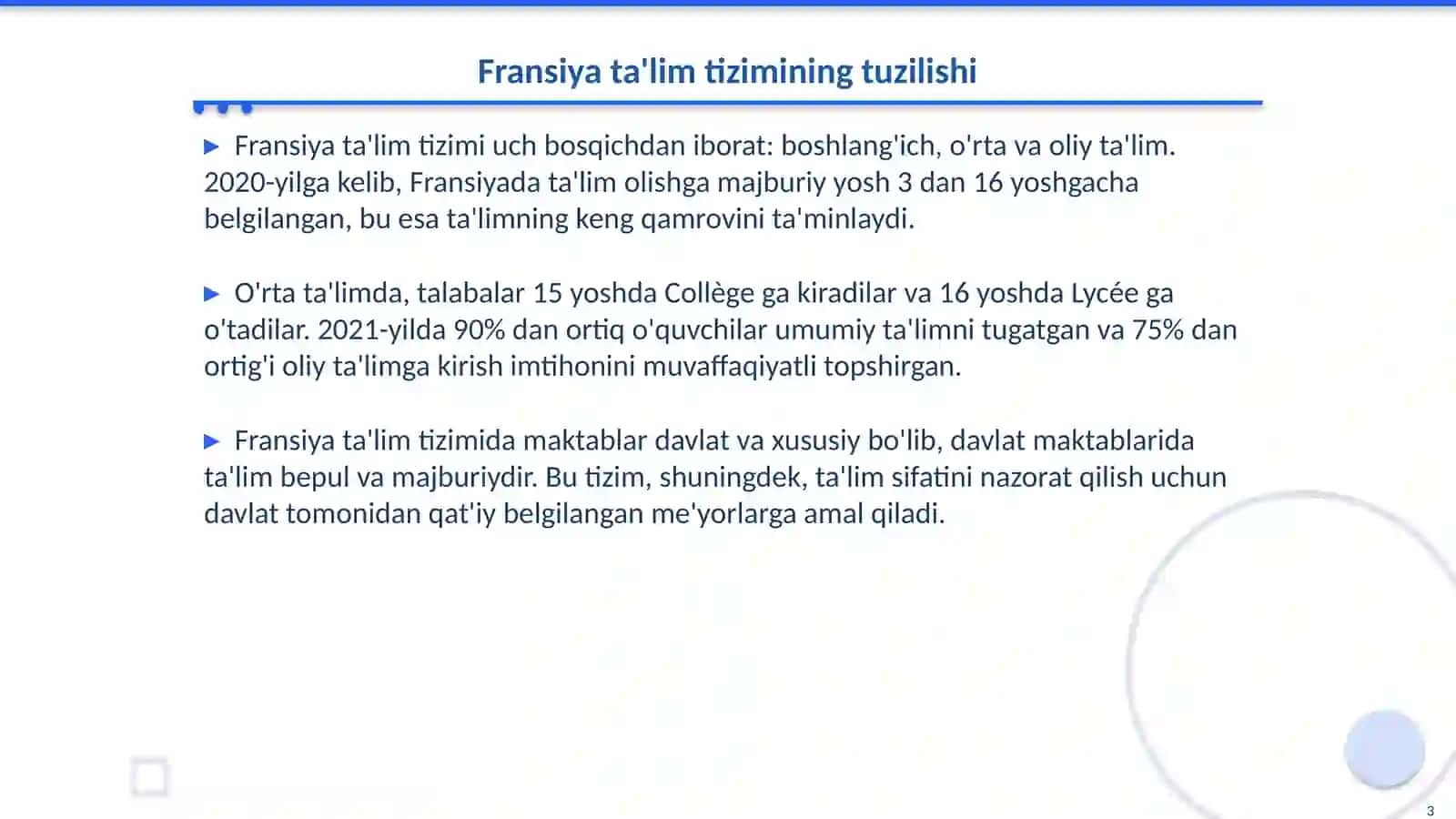 Fransiya va Avstraliya ta'lim tajribasi 3