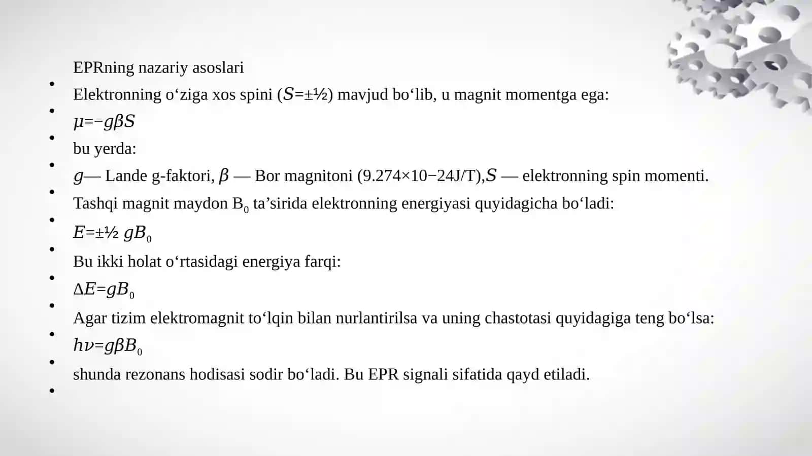 Elektron-paramagnet rezonansli spektroskopiya 3