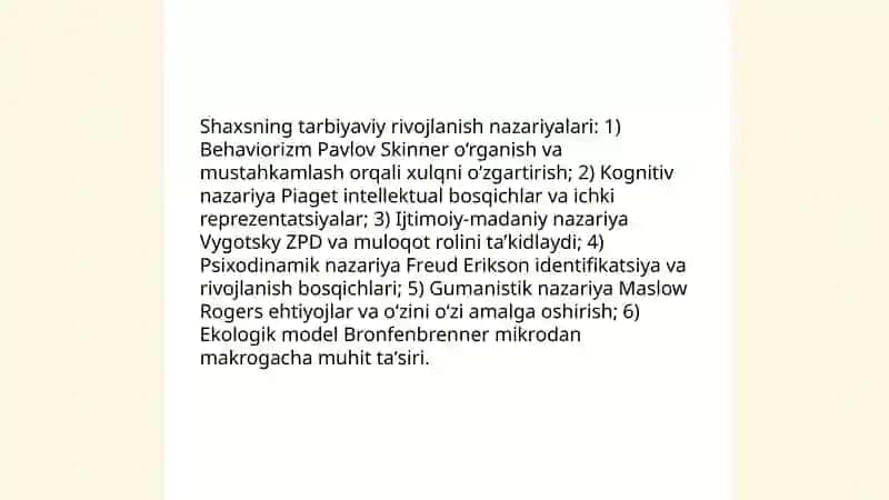 Shaxsning rivojlanishi tarbiyasi va ijtimoiylashuvi 3