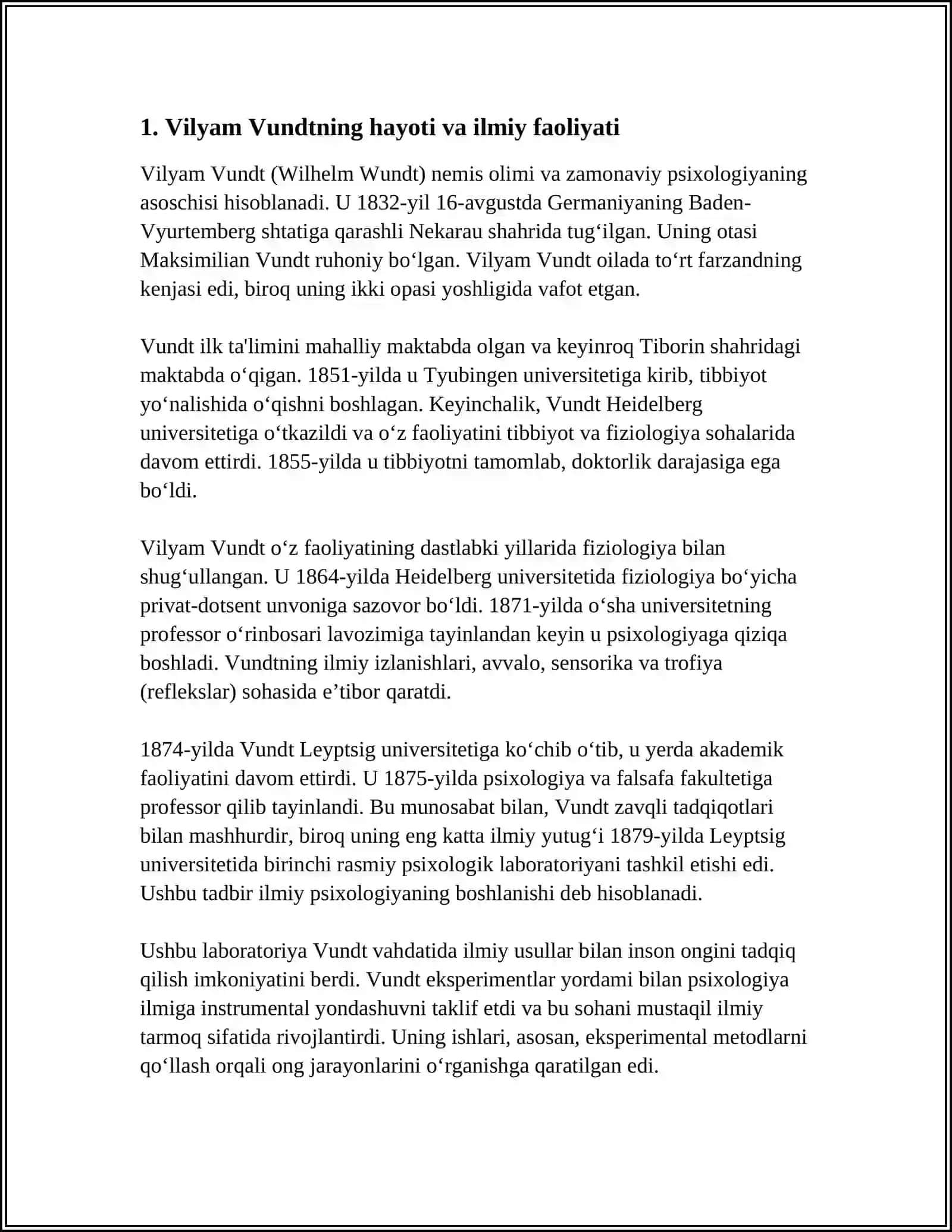 V.VUNDT TOMONIDAN ONGNING TASNIFLANISHI HAQIDA TAQDIMOT 3