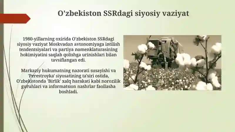 O'zbekiston mustaqillikka erishish arafasida ijtimoiy siyosiy jarayonlar 3
